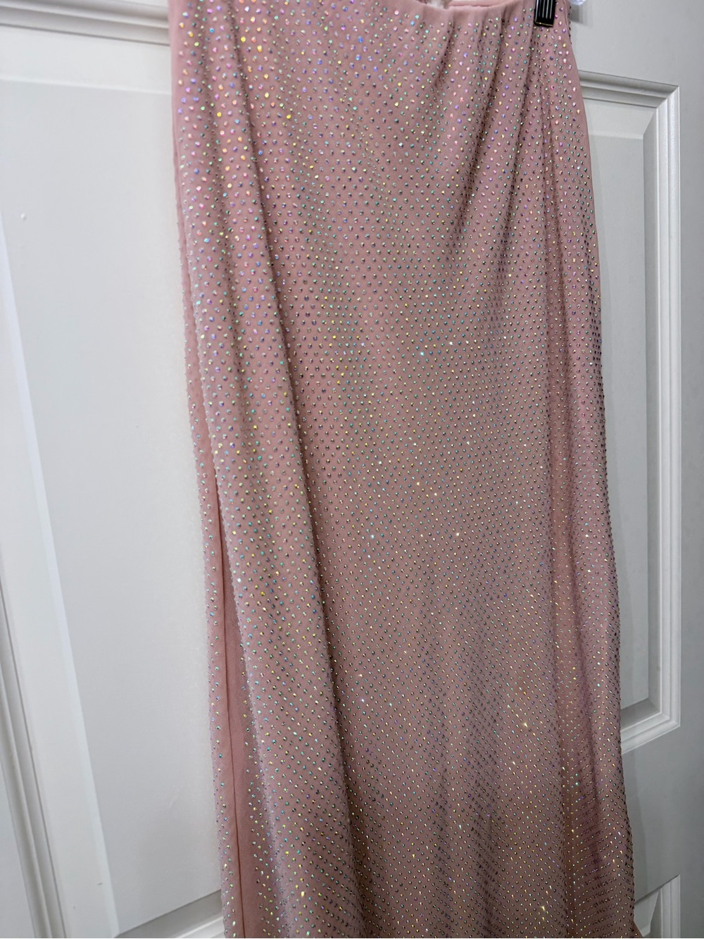Anthropologie Dusty Blush Sequin Maxi Skirt